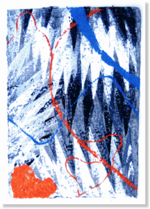 Ohne Titel, 2009, Farbholzdrucke mit Handabzug, Unikate auf Japanpapier, Querschnitte aus Baumstämmen 40 x 60 cm